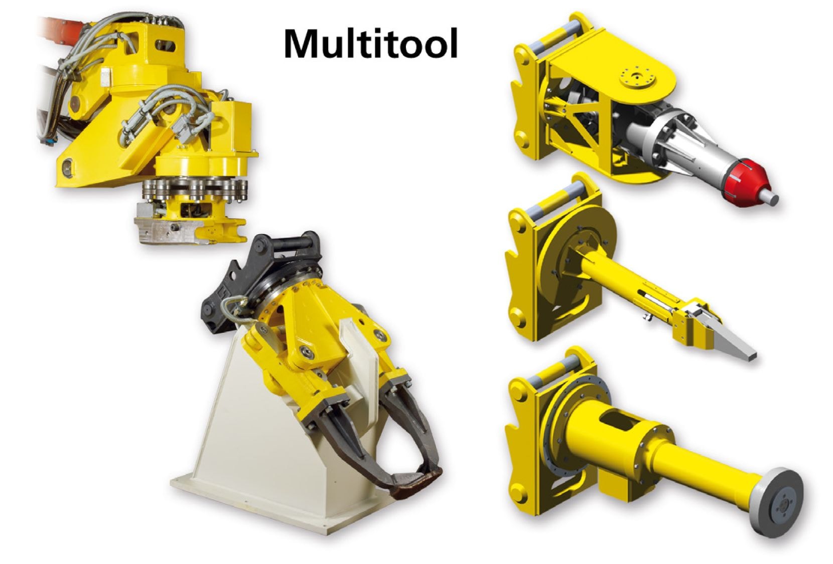ANDROMAT® Multitool quick-change attachments — gripper, grinder, and tool options